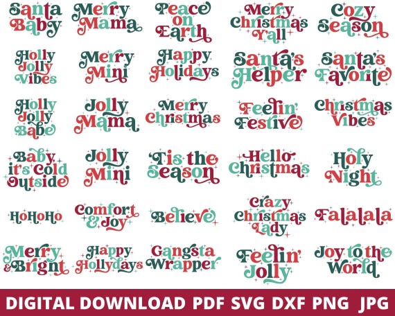 Christmas Shirt SVG Bundle, Holiday Designs (Digital Download)