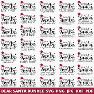 Dear Santa Christmas SVG Bundle, Funny Kids Shirt Designs