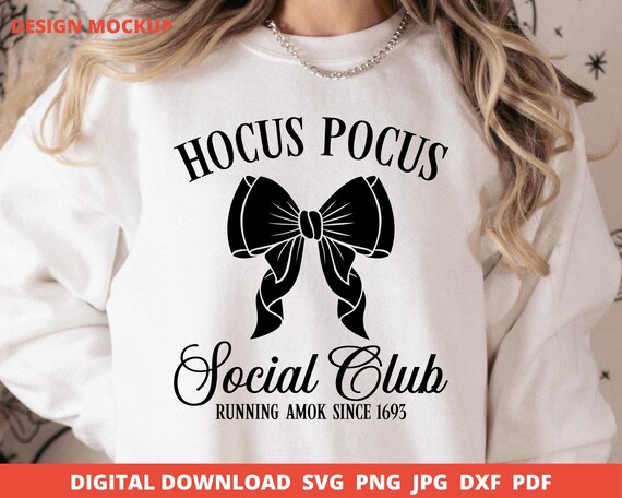 Hocus Pocus Svg, Coquette Halloween Png, Spooky Season Svg, Social Club Svg, Halloween Country Club Svg, Gothic Svg, Witchy Svg, Cricut Svg