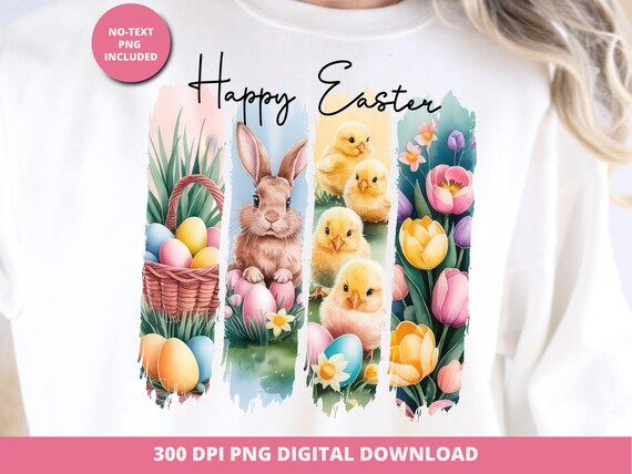 Happy Easter Brushstroke Png, Easter Flowers Sublimation Design, Brushstroke Easter Sublimation, Easter Bunny Png, Easter Bunny Coquette Png