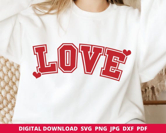 Varsity Love SVG, Valentine Sublimation Design (Digital Download)