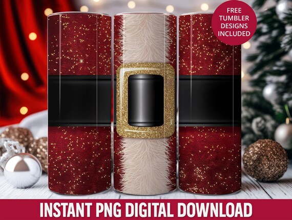 Santa Claus Tumbler Wrap, 20oz Skinny Sublimation (Digital Download)