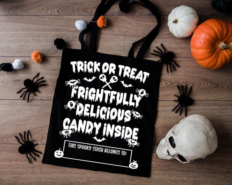 Trick or Treat Bag SVG, Personalized Halloween Candy Bag, Cricut ...