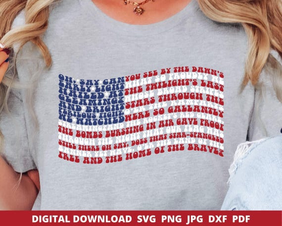 American Flag Svg, Usa Flag Svg, National Anthem Svg, USA Svg, Star-Spangled Banner, Land Of The Free Svg, Patriot Svg, 4th of July Png