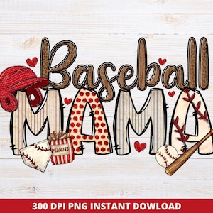 Baseballmamma PNG, baseballmamma sublimering DTF-design