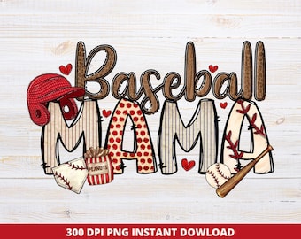 Baseball Mama PNG, Baseball Mom Sublimation DTF Design
