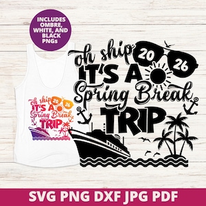 Spring Break 2026 Cruise SVG, Cruise Sublimation Design, Matching Group Shirts SVG, Cricut Cut File