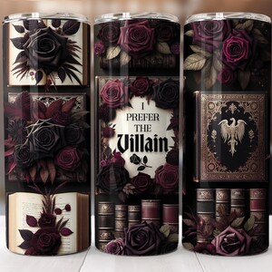 Ich bevorzuge den Bösewicht Tumbler 20 Unzen Wrap, Dark Romantasy Sublimation Design Bild 7