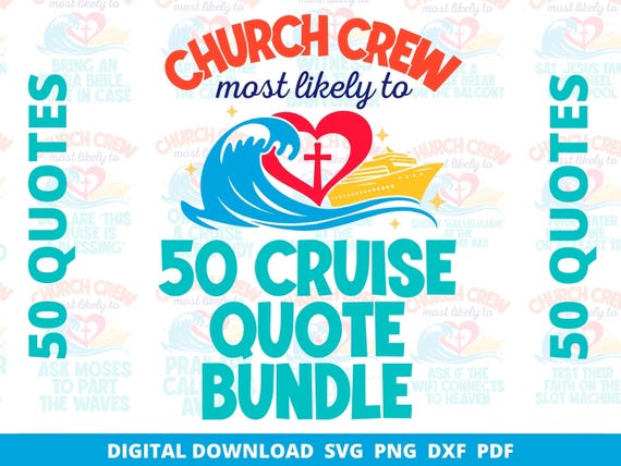 Church Cruise SVG Bundle, Funny Christian Quotes (Digital Download)