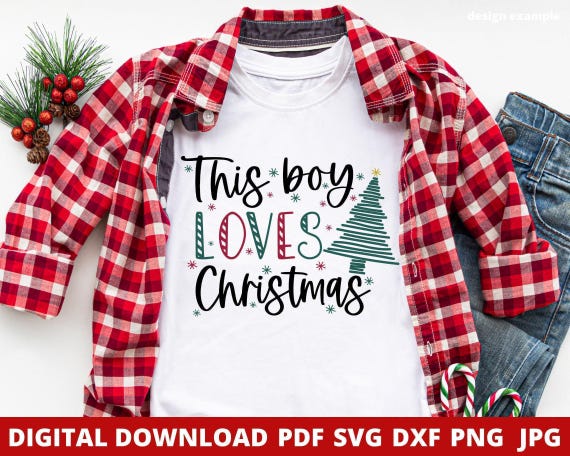 This Boy Loves Christmas SVG, Family Shirt Design (Digital Download)