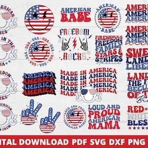 Retro 4th Of July Svg Bundle, Independence Day Svg, Patriotic Svg, Retro Independence Day Svg, Usa Design, 4th Of July Sublimation Design
