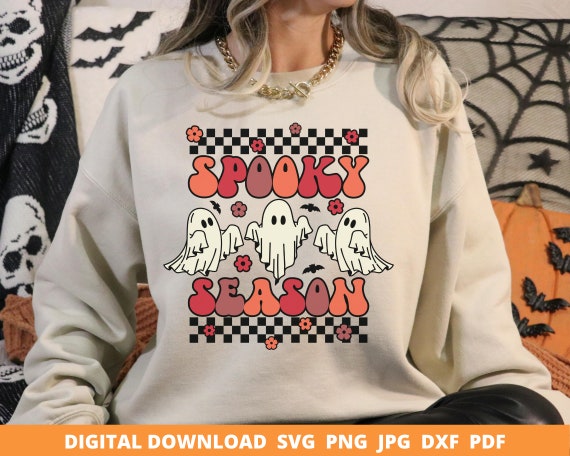 Spooky Season Svg, Spooky Svg, Ghost Svg, Funny Halloween Svg, Retro Halloween Svg, Halloween Svg, Halloween PNG, Halloween Shirt Svg