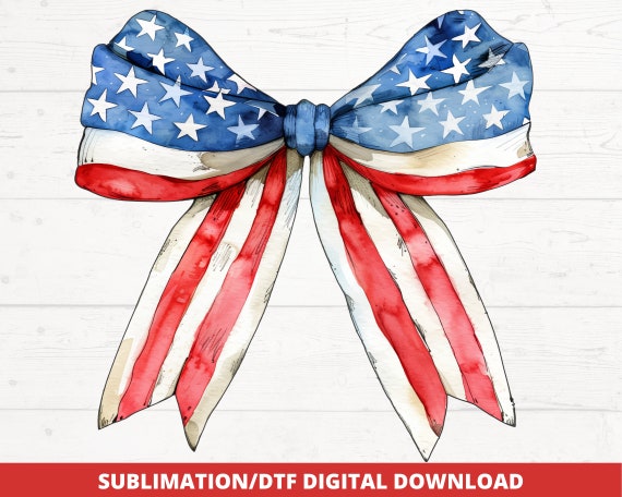 Coquette Stars and Stripes Bow Png, America Png, 4th Of July Png, American Flag Bow Png, Coquette American Girly Png, American Girl Png,
