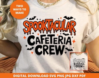 Spooktacular Cafeteria Crew Halloween SVG, Lunch Lady PNG (pobieranie cyfrowe)