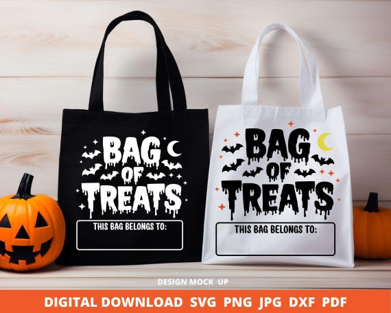 Spooky Halloween Bag of Treats SVG, Kids Trick or Treat (Digital Download)