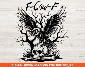Gothic Raven SVG: Funny Crow Design for Sublimation (Digital File)