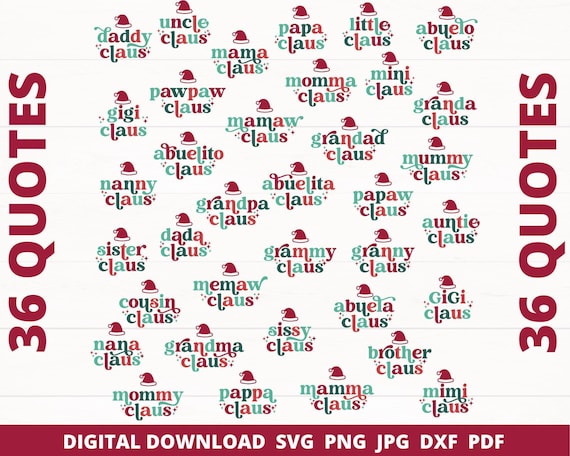 Family Claus SVG Bundle, Christmas Matching Designs (Digital Download)