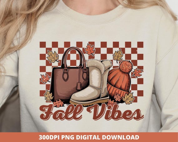 Fall Vibes PNG, Autumn Sublimation Design (Digital Download)