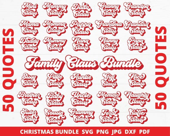 Family Claus SVG Bundle, Matching Family Christmas Shirt (Digital Files)
