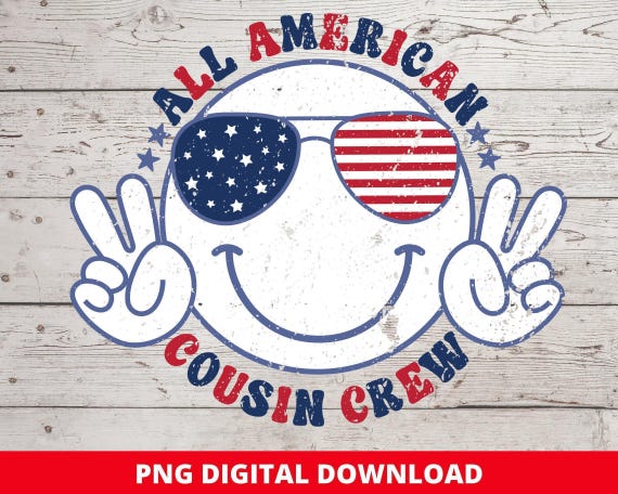 4th of July Cousin Crew PNG, Patriotic Matching Shirts (Digital Download)
