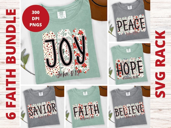 Christmas Bible Verse PNG Bundle: Floral Scripture Shirt Designs (Digital Download)