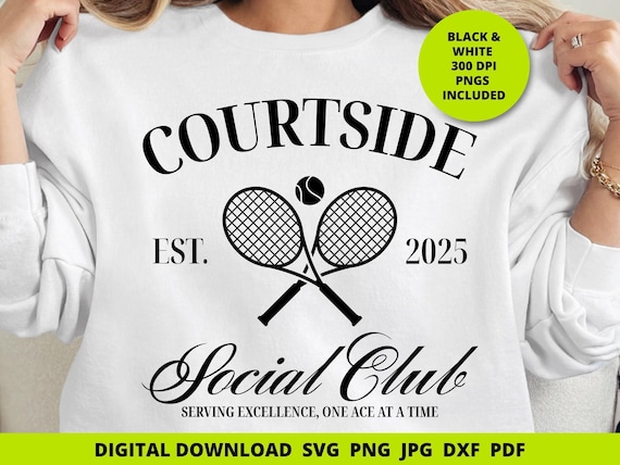 Tennis Mom SVG, Courtside Social Club Design (Digital Download)