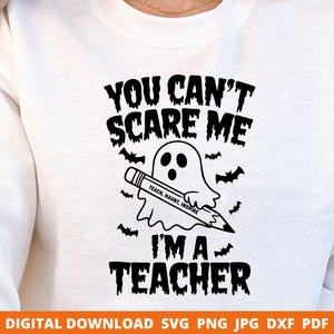 Halloween leraar Svg, Spooky Season Svg, schattige Ghost Teacher, leraar Halloween gesneden bestand, schattige Ghost Teacher Svg, Halloween School Party Svg