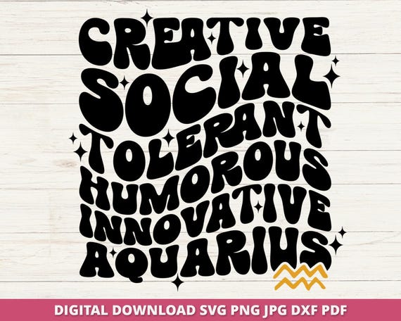 Aquarius Zodiac Sign Svg, Retro Birthday Girl Svg (Digital Download)