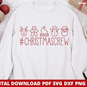 Équipe de Noël Svg, Svg équipe Noël, famille Noël chemises Svg, Cousin Crew, chemises de Noël assorties, Cricut, Silhouette, Png, Dxf