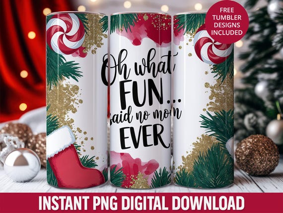 Christmas Mom Life 20oz Tumbler Wrap, Funny Christmas Mom 20oz Skinny Tumbler Sublimation Design, Sassy Mama Life Digital Download Png File
