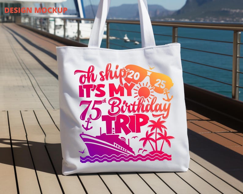 75th Birthday Cruise Trip SVG, Shirt PNG, Cricut Cut File (digital ...