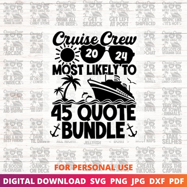 2024 Cruise Ship SVG Bundle, Most Likely Cruise To Shirt, Family Cruise Shirts, Cruise Vacation Shirt, Group Cruise Shirts, Girls Trip Tee