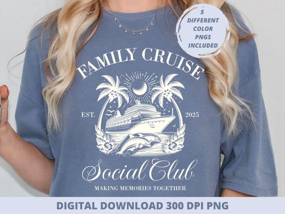 Family Cruise Social Club PNG, Group Vacation Shirt Design (Digital Download)