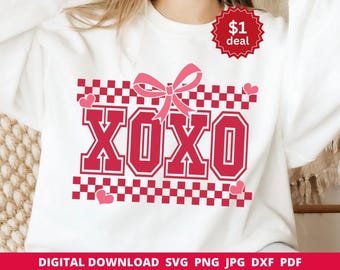 XOXO Svg Png, Svg universitaire de la Saint-Valentin, Clipart brise-cœur, les filles Saint-Valentin coupe des fichiers pour Cricut