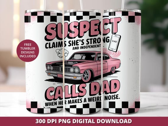 Funny Suspect Claims 20 oz Tumbler Wrap PNG (Digital Download)