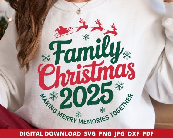 Family Christmas 2025 SVG, Matching Crew Shirt (Digital Download)