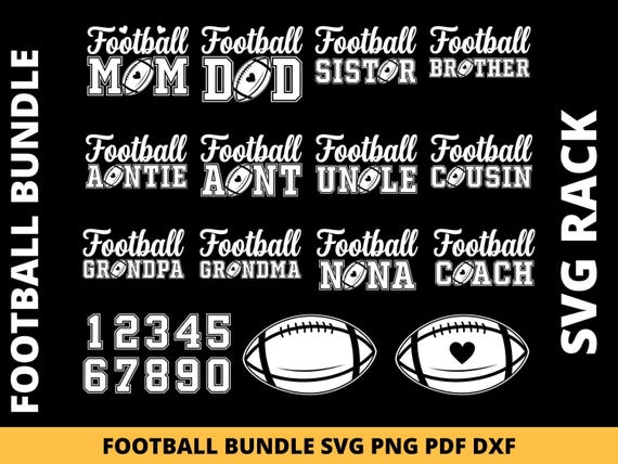 Football Family SVG Bundle, Mom Dad Sister PNG, Cricut Cut File