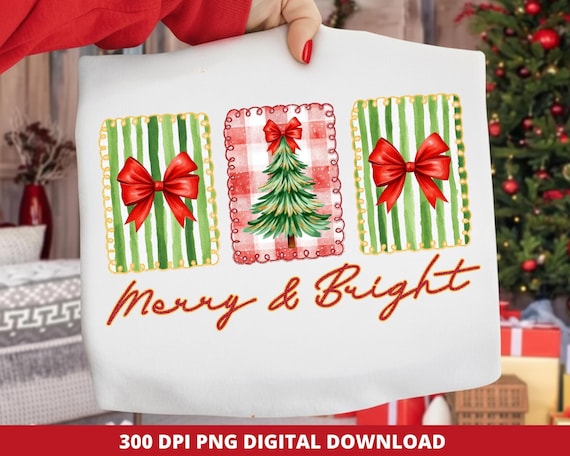 Coquette Christmas PNG: Preppy Holiday Tree Sublimation (Digital Download)