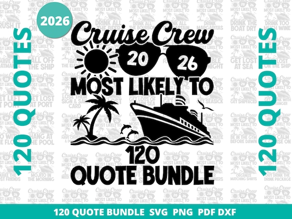 2026 Most Likely To Cruise Crew SVG Bundle, Family Trip PNG (Digital Download)