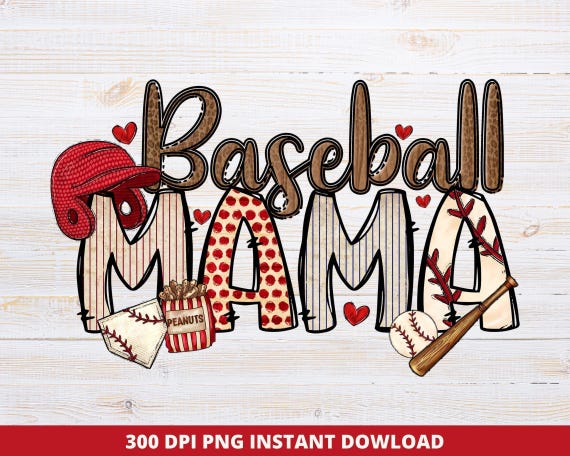 Leopard Baseball Mama PNG, Baseball Mom Clipart (Digital Download)