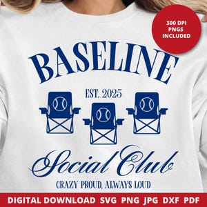 Baseline Social Club Svg, Baseball Mom Svg, Baseball Mama Svg, Loud And Proud, Baseball Family, Gift For Mom, Aesthetic Shirt Design, Cricut