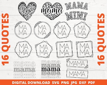 Leopard Mom Life SVG Bundle, Trendy Mama Shirt Designs, Cricut Silhouette Cut File