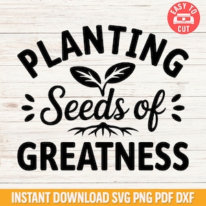 Plantando Semillas de Grandeza SVG, Camiseta Inspiradora para Maestros SVG, Decoración Motivacional para el Aula, Diseño de Camiseta para el Regreso a Clases con Mentalidad de Crecimiento