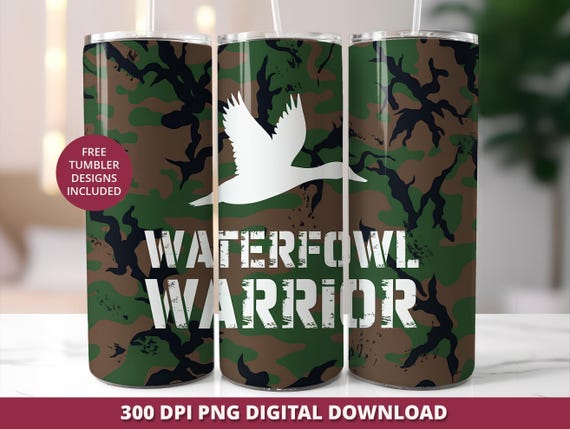 Camo Duck Hunting 20oz Tumbler Wrap, Seamless Sublimation Design (Digital Download)