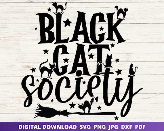 Black Cat Svg, Halloween Cat Svg, Black Cat Halloween Svg, Halloween Shirt Svg, Funny Halloween Svg, Cat Silhouette