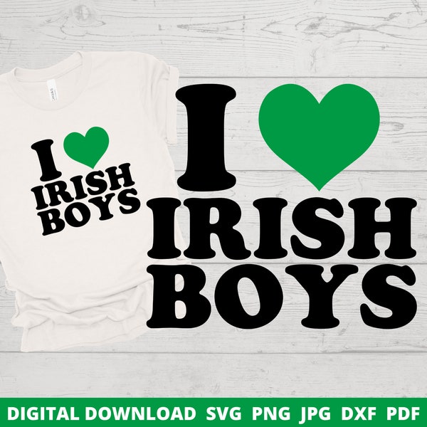 I Love Irish Boys Svg, Retro St Patrick's Day Svg, Funny Paddy's Day Svg, St Patty's Day, Irish Boys Png, 90s Baby Tee Png, Cricut Cut File