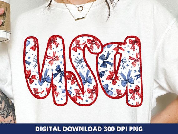 American Bows USA PNG, 4th of July Sublimation (Digital Download)