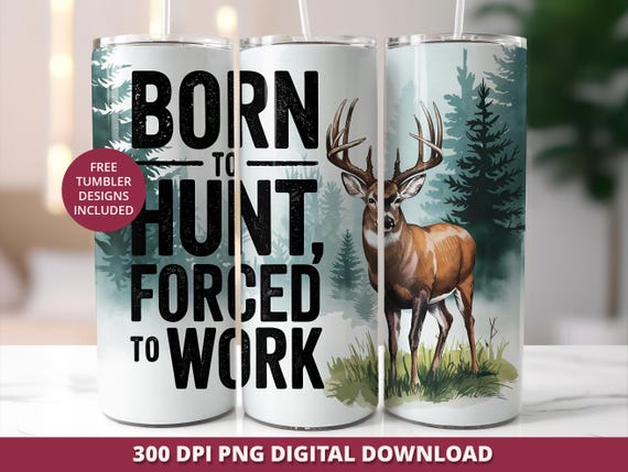Men's Hunting Tumbler Wrap, Deer Hunting Seamless 20 oz Skinny Tumbler Sublimation Digital Design Download, Hunting Sublimation Tumbler Wrap