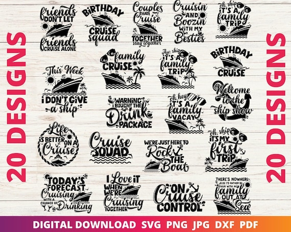 Family Cruise SVG Bundle, Family Vacation Sublimation Designs (Digital Download)