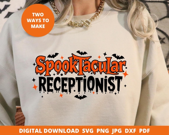 Spooktacular Receptionist Crew Svg, Halloween School Admin SVG, Funny Front Office Team, Spooky Receptionist Svg, Halloween Office Team Svg